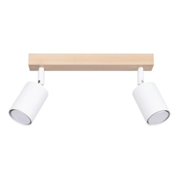 Spotlight VERDO 2xGU10/10W/230V white/beech