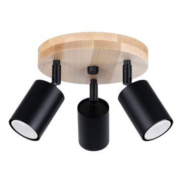 Spotlight VERDO 3xGU10/10W/230V black/beech