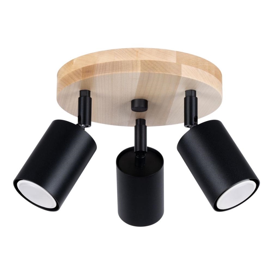 Spotlight VERDO 3xGU10/10W/230V black/beech