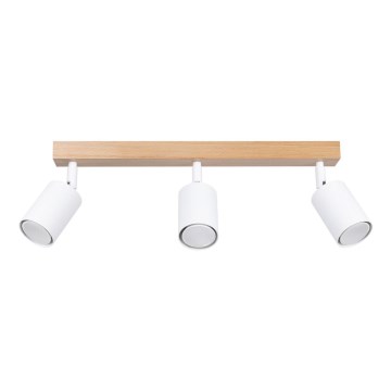 Spotlight VERDO 3xGU10/10W/230V white/beech