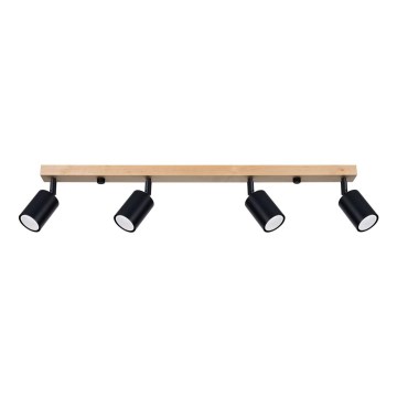 Spotlight VERDO 4xGU10/10W/230V black/beech
