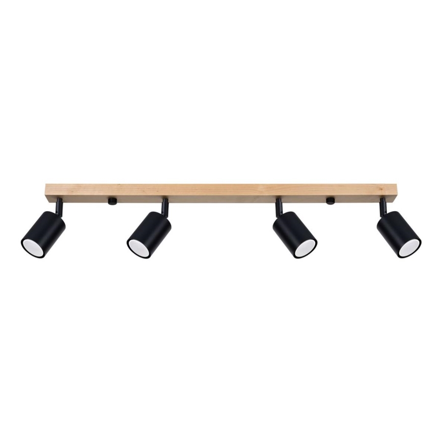 Spotlight VERDO 4xGU10/10W/230V black/beech