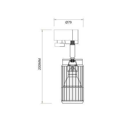 Spotlight VERTICAL for rail system 1xGU10/8W/230V black