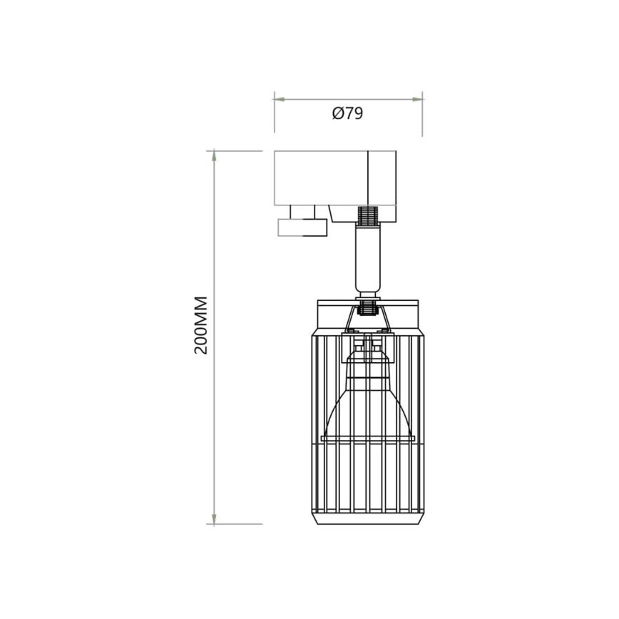 Spotlight VERTICAL for rail system 1xGU10/8W/230V black