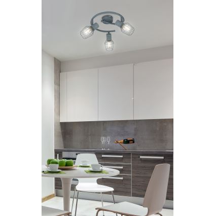 Spotlight VIKING 3xE14/40W/230V grey