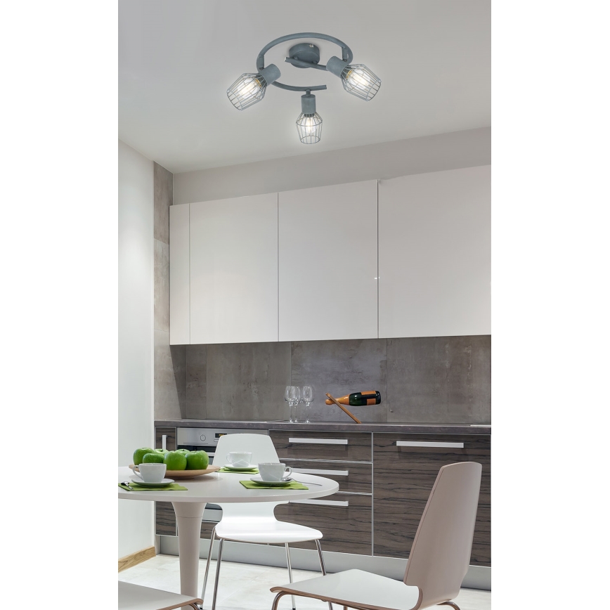 Spotlight VIKING 3xE14/40W/230V grey