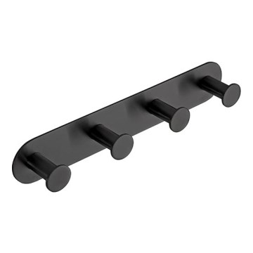 Stainless steel/black wall hook, 25.5 x 4.5 cm