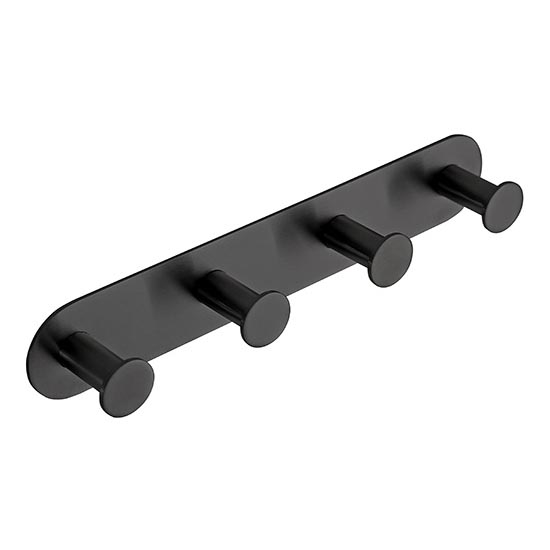 Stainless steel/black wall hook, 25.5 x 4.5 cm