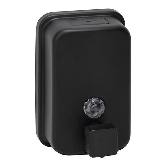 Stainless Steel Soap Dispenser, 9.7 x 15 cm — Black