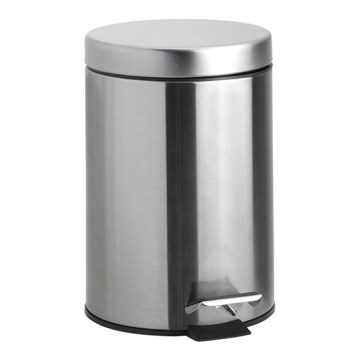 Stainless steel waste bin, 17 x 25.5 cm, silver