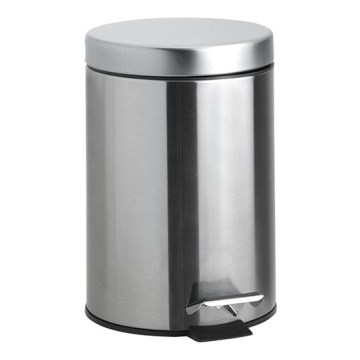 Stainless Steel Waste Bin 20 x 28 cm / Silver