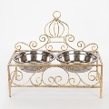 Stand with two stainless steel bowls