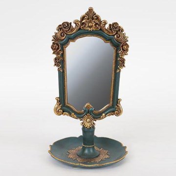 Standing mirror 27,2x15,3 cm green/gold