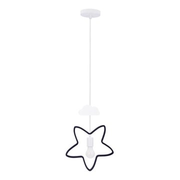 STARS Children's Pendant Light on Cord 1xE27/20W/230V Black/White