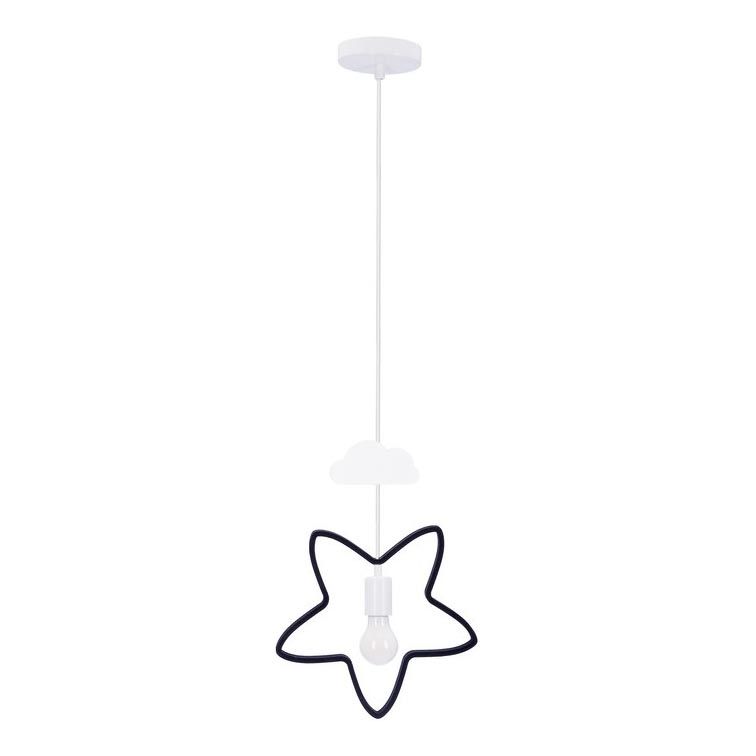 STARS Children's Pendant Light on Cord 1xE27/20W/230V Black/White