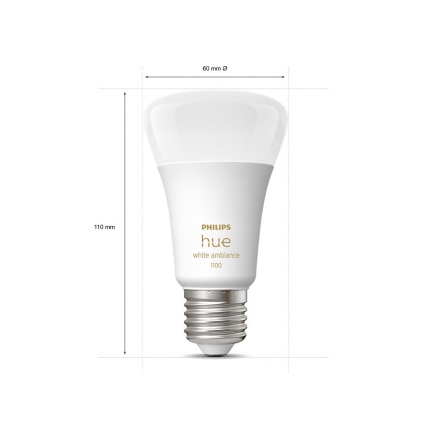 Starter kit Philips Hue White Ambiance 3xE27/11W 2200-6500K + device for connection and remote control
