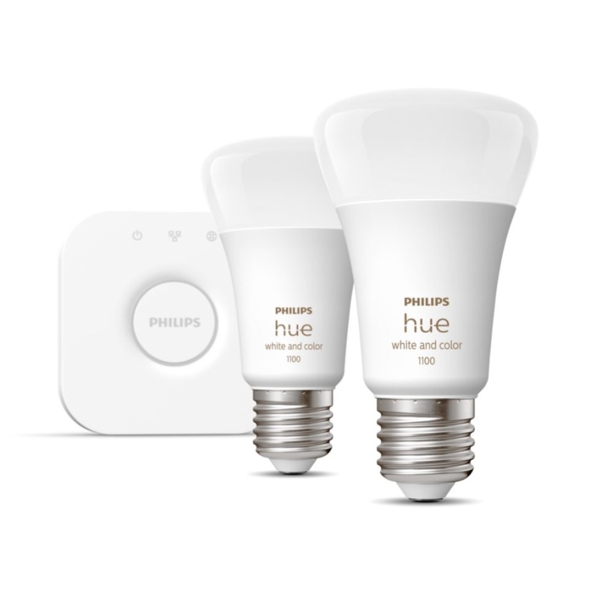 Starter kit Philips Hue WHITE AND COLOR AMBIANCE 2xE27/9W/230V 2000-6500K + interconnection device