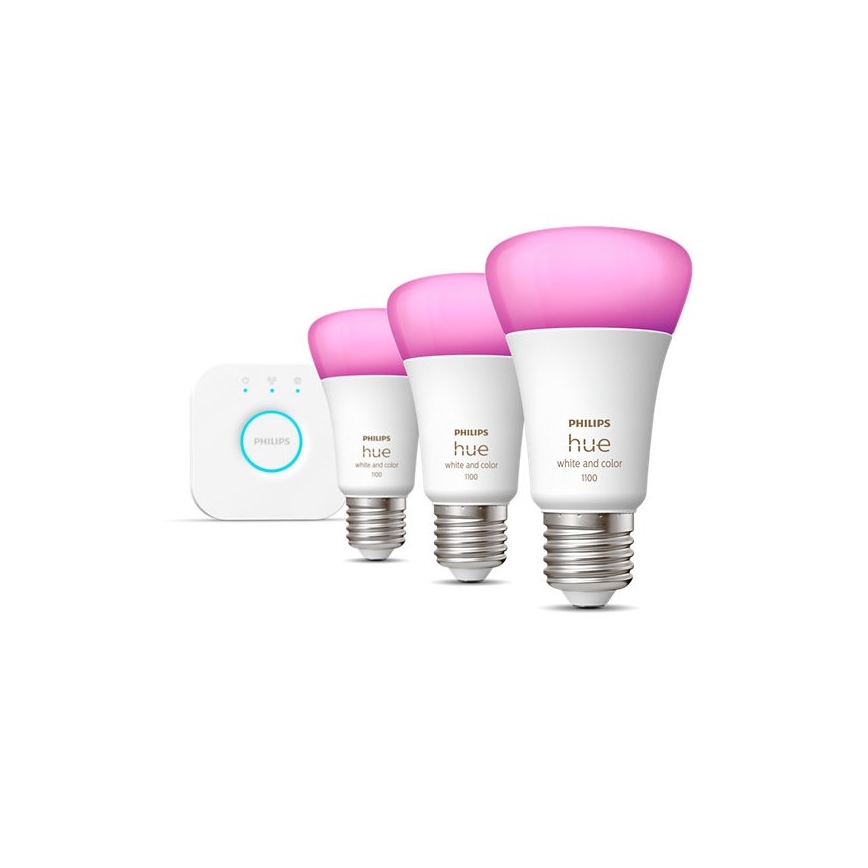 Starter kit Philips Hue WHITE AND COLOR AMBIANCE 3xE27/9W/230V 2000-6500K + interconnection device