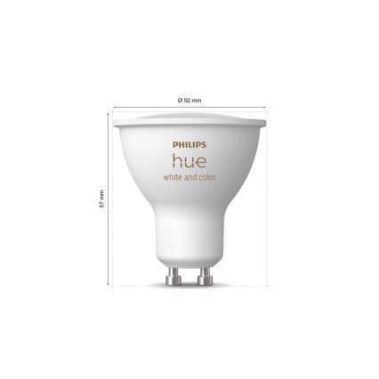 Philips Hue White and Color Ambiance Starter Kit 3x GU10, 4.2 W / 230 V, 2000–6500 K + Hue Bridge and Dimmer Switch