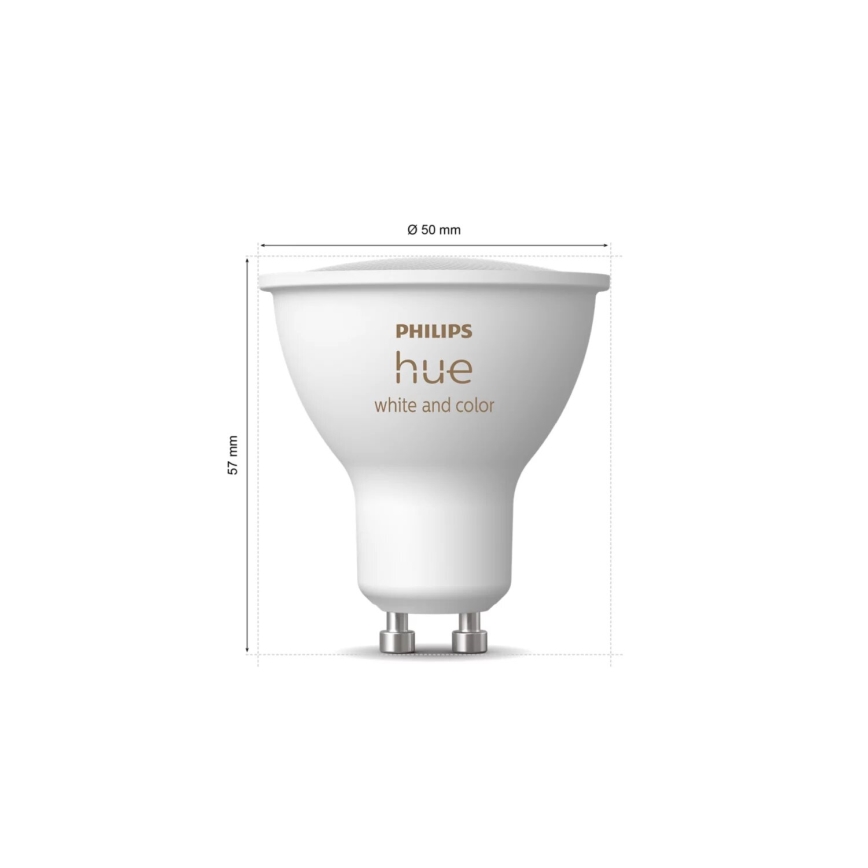 Philips Hue White and Color Ambiance Starter Kit 3x GU10, 4.2 W / 230 V, 2000–6500 K + Hue Bridge and Dimmer Switch