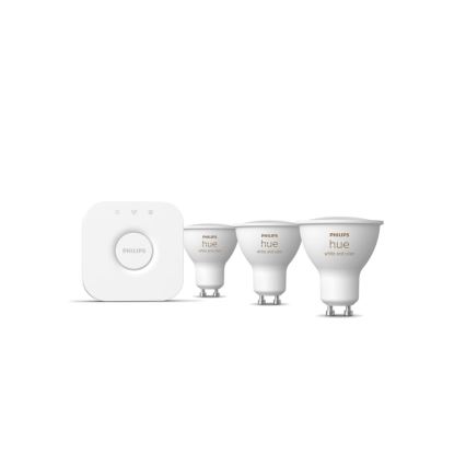 Philips Hue WHITE AND COLOR AMBIANCE Starter Kit 3x GU10 / 4.2W / 230V / 2200–6500K + Hue Bridge