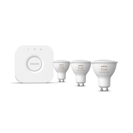 Starter kit Philips Hue WHITE AND COLOR AMBIANCE 3xGU10/5,7W/230V 2000-6500K + connection device