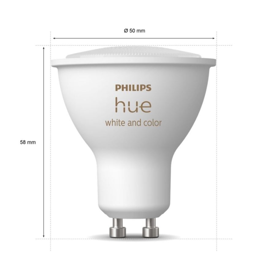Starter kit Philips Hue WHITE AND COLOR AMBIANCE 3xGU10/5,7W/230V 2000-6500K + connection device