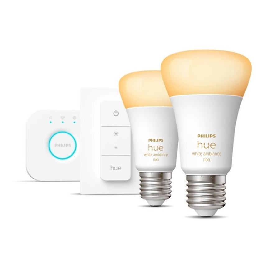 Starter kit Philips Hue WHITE AMBIANCE 2xE27/8W/230V + interconnection device