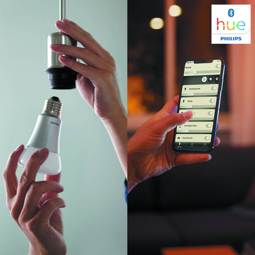 Starter kit Philips Hue WHITE AMBIANCE 2xE27/8W/230V + interconnection device
