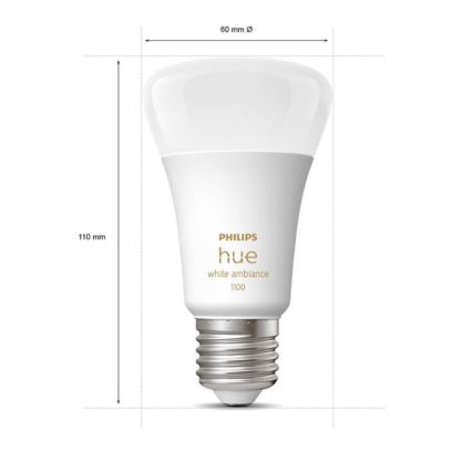 Starter kit Philips Hue WHITE AMBIANCE 2xE27/8W/230V + interconnection device