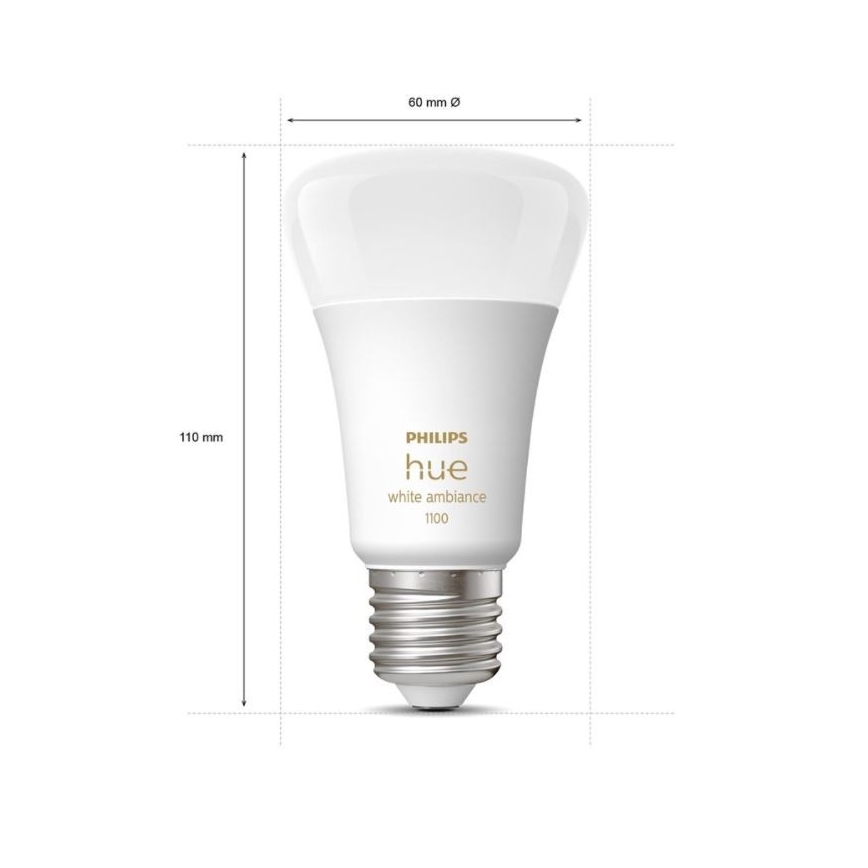 Starter kit Philips Hue WHITE AMBIANCE 2xE27/8W/230V + interconnection device