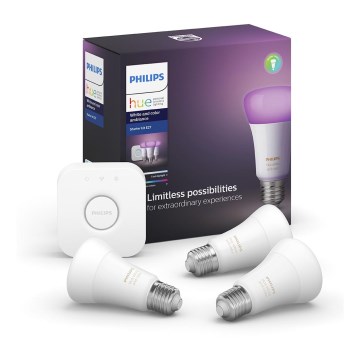 Starter kit Philips Hue WHITE AND COLOR AMBIANCE 3xE27/9,5W/230V 2000-6500K