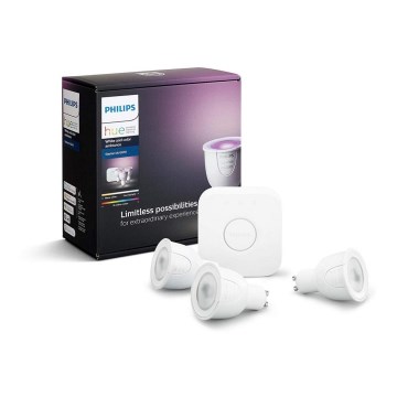 Starter kit Philips Hue WHITE AND COLOR AMBIANCE 3xGU10/6,5W/230V 2000-6500K