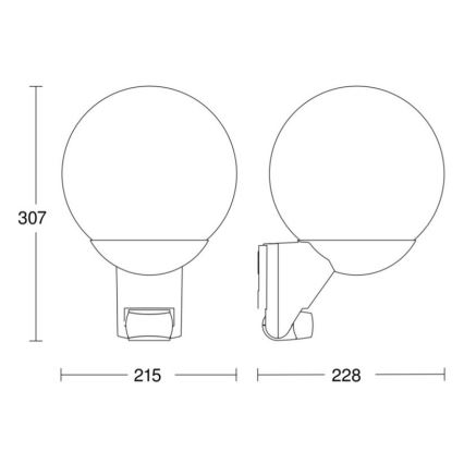 STEINEL 005917 - Outdoor wall light with sensor L585S 1xE27/60W white IP44