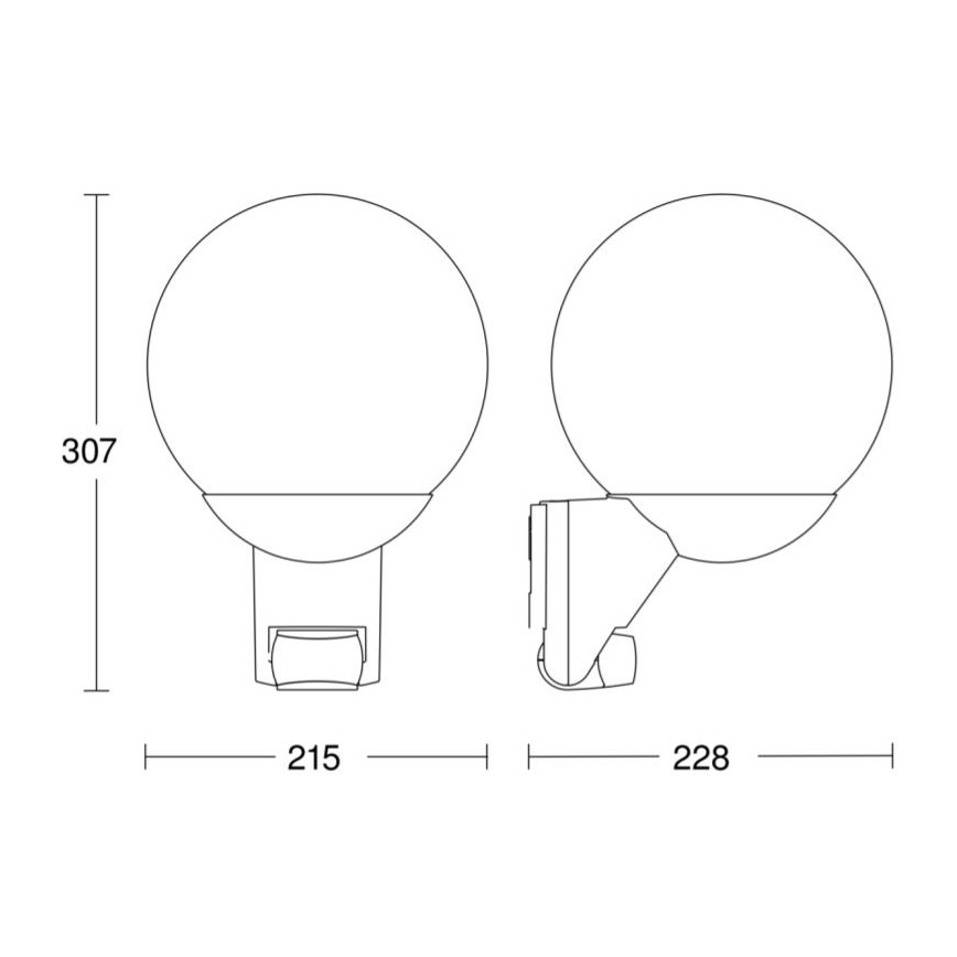 STEINEL 005917 - Outdoor wall light with sensor L585S 1xE27/60W white IP44