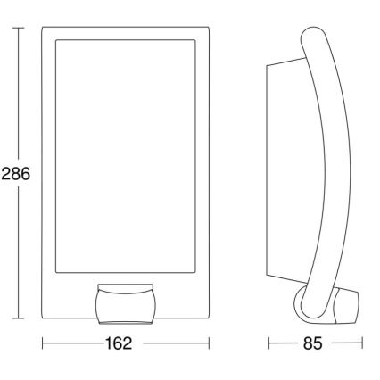 Steinel 009816 - Outdoor wall light with sensor  L 22 S 1xE27/60W/230V IP44