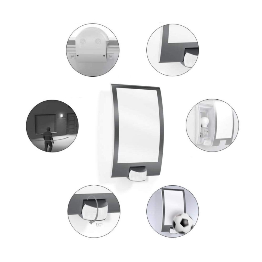 STEINEL 035709 - Outdoor light with sensor L22 1xE27/60W/230V IP44