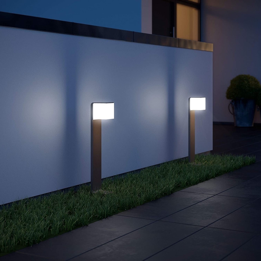 Steinel 055486 - LED Outdoor lamp with sensor CUBO LED/9,5W/230V IP44 silver