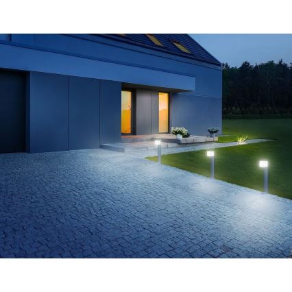 Steinel 055486 - LED Outdoor lamp with sensor CUBO LED/9,5W/230V IP44 silver