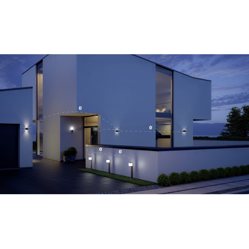 Steinel 055486 - LED Outdoor lamp with sensor CUBO LED/9,5W/230V IP44 silver