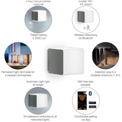 Steinel 055493 – LED Outdoor Light with a Motion Detector L 830 LED/9.5W/230V IP44 Anthracite