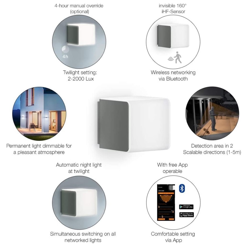 Steinel 055516 – LED Outdoor Light with a Motion Detector L 835 LED/9.5W/230V IP44 Anthracite