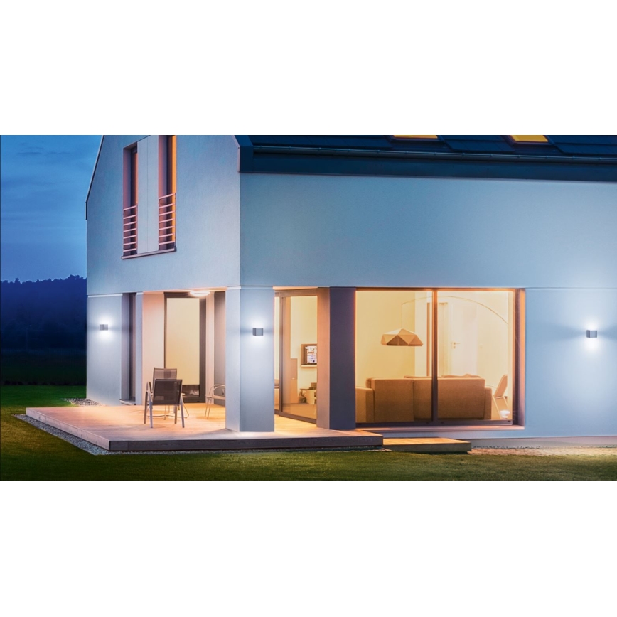 Steinel 055547 - LED Outdoor light with sensor L 840 LED/9,5W/230V IP44 silver