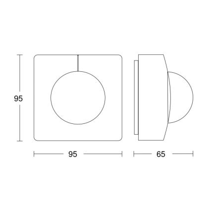 Steinel 057237 - Motion sensor IS 3360 DALI-2 IP54 square white