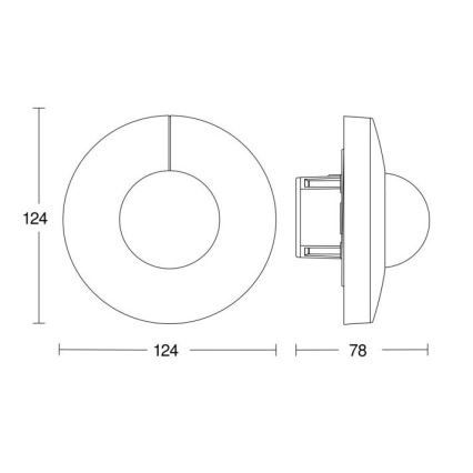 Steinel 057305 - Motion sensor IS 345 DALI-2 IPD round white