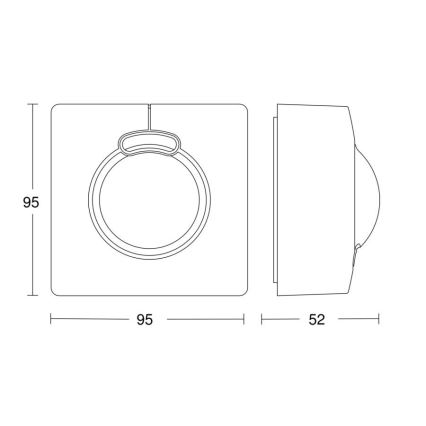 Steinel 057312 - Motion sensor HF 3360 DALI-2 IP54 square white