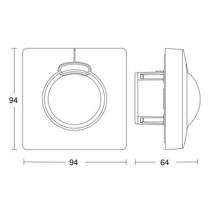 Steinel 057336 - Motion sensor HF 3360 DALI-2 IP20 square white