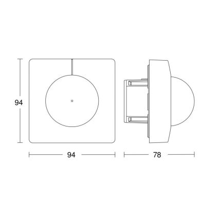 Steinel 058173 - Motion sensor IS 3360 KNX square white