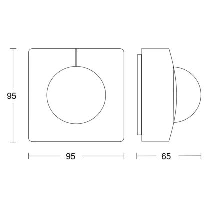 Steinel 058296 - Motion sensor IS 345 MX Highbay V3 KNX IP54 square white
