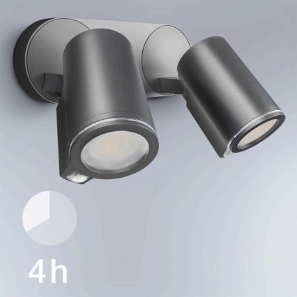 STEINEL 058654 - LED Outdoor wall light with a sensor SPOT DUO 2xGU10/7,5W/230V IP44